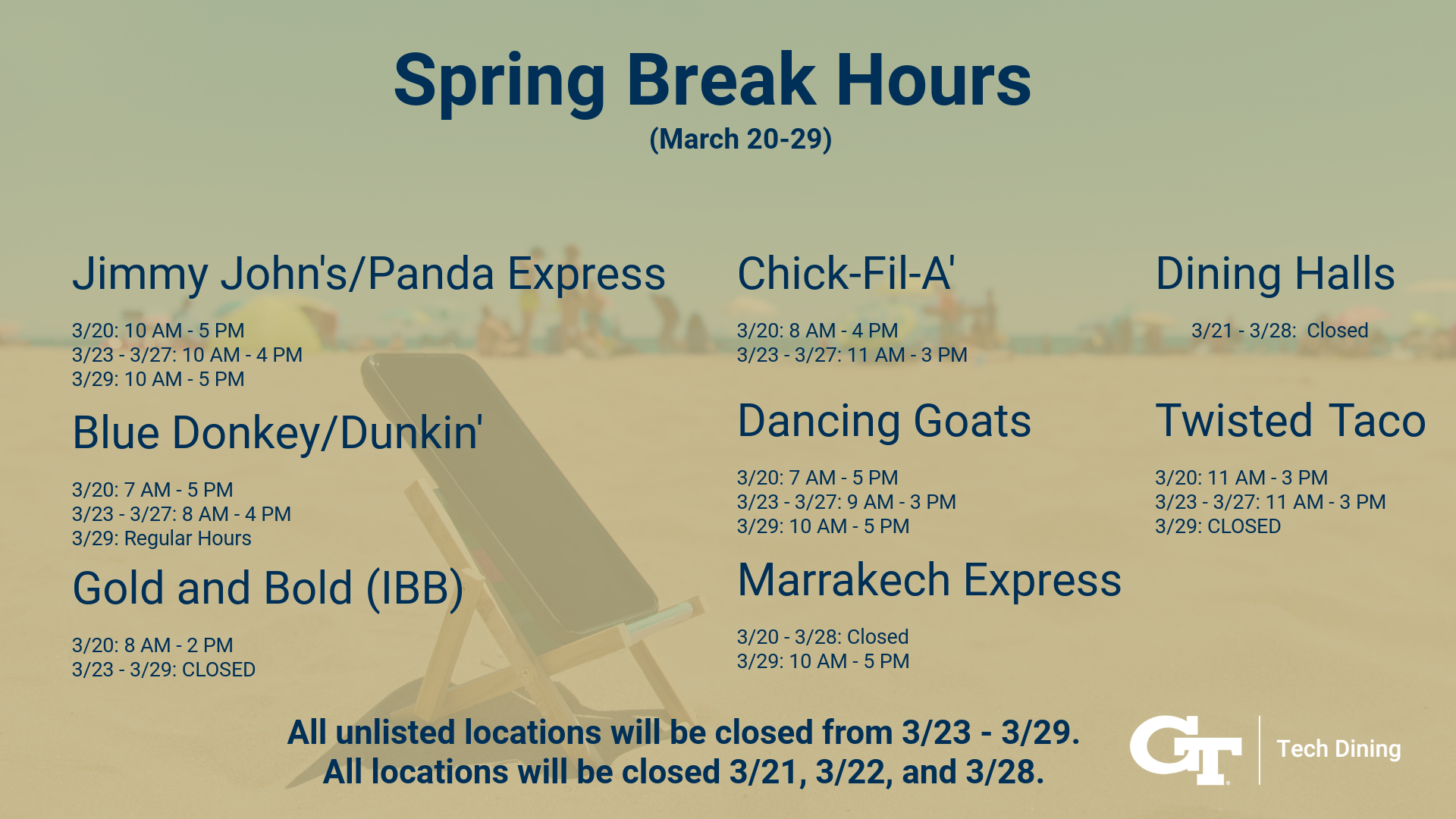 Spring Break 2026 Hours