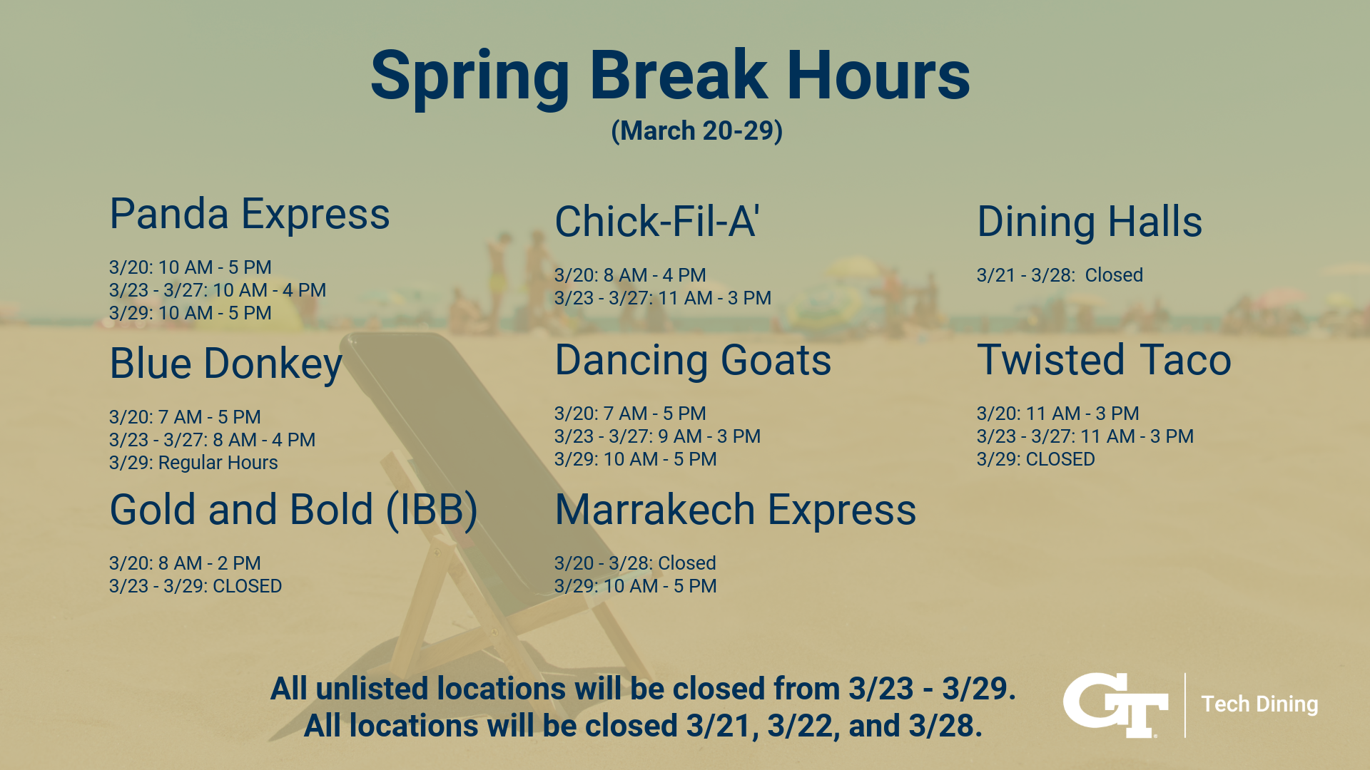 Spring Break Hours 2026