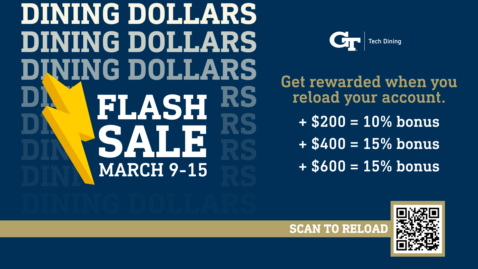 Flash Sale Dining Dollars