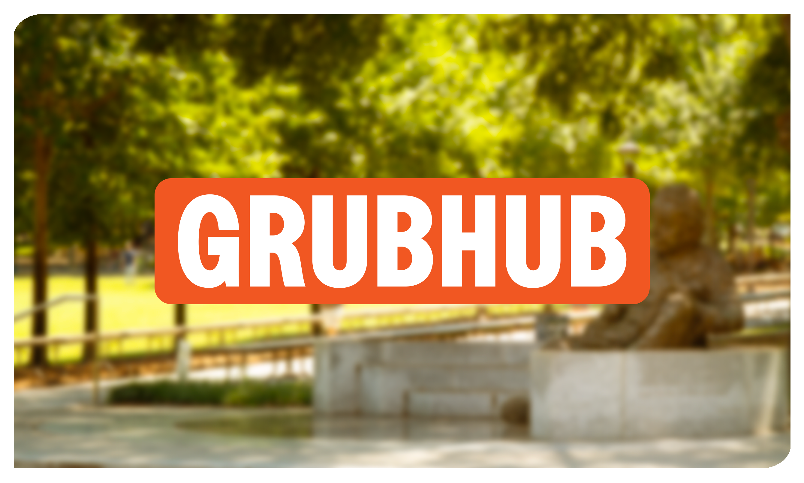 tech green with a grubhub logo over it